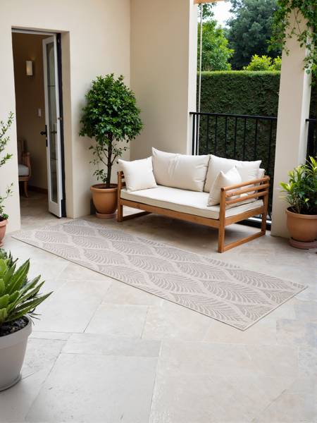 Loper Duet type B polypropeen - wit/grijs - 80 x 250 cm