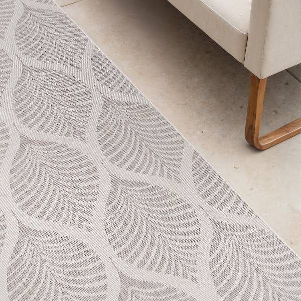 Loper Duet type B polypropeen - wit/grijs - 80 x 250 cm