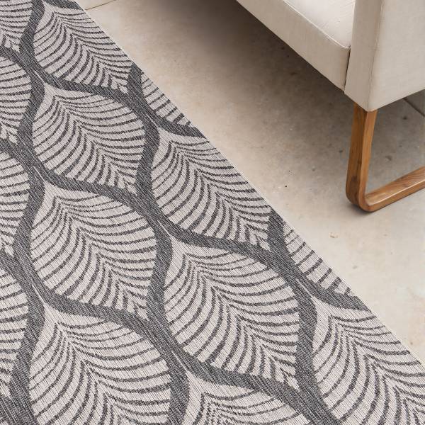Loper Duet type B polypropeen - wit/grijs - 80 x 250 cm