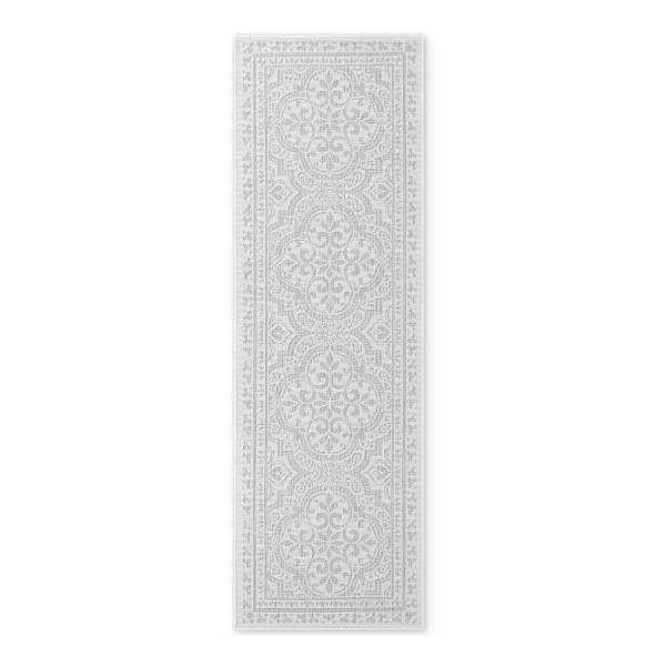Passatoia Duet D Polipropilene - Bianco / Grigio - 80 x 250 cm