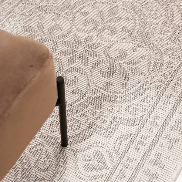 Passatoia Duet D Polipropilene - Bianco / Grigio - 80 x 250 cm