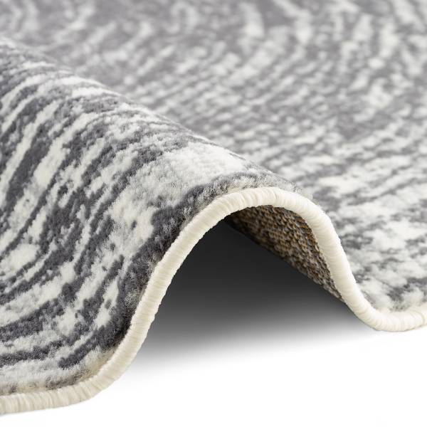 Tapis rond à poils courts Gloria -Type A Polypropylène / Jute - Gris / Crème - Diamètre : 160 cm