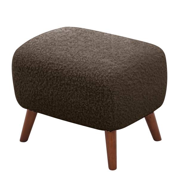 Sessel MASNI mit Hocker Teddystoff Ciela: Braungrau