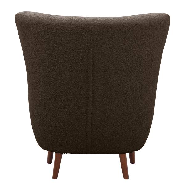 Sessel MASNI mit Hocker Teddystoff Ciela: Braungrau