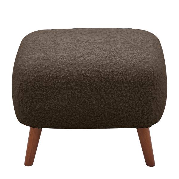Sessel MASNI mit Hocker Teddystoff Ciela: Braungrau