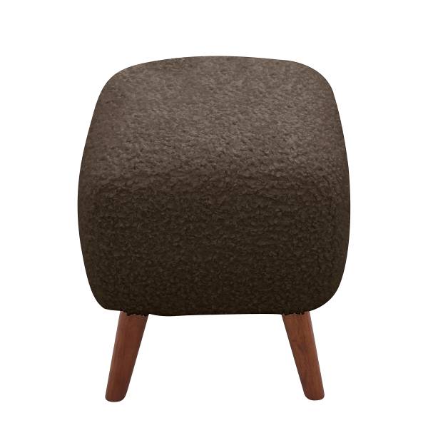 Sessel MASNI mit Hocker Teddystoff Ciela: Braungrau