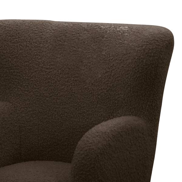 Sessel MASNI mit Hocker Teddystoff Ciela: Braungrau