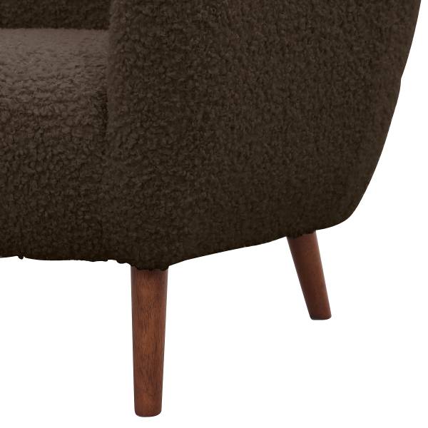 Sessel MASNI mit Hocker Teddystoff Ciela: Braungrau
