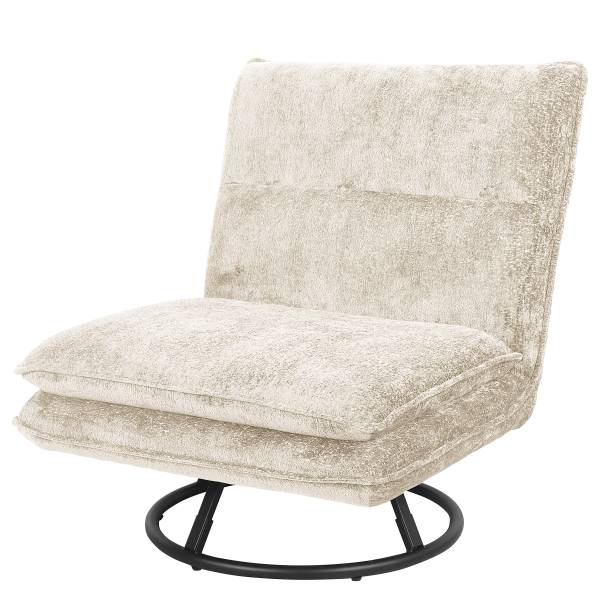 Fauteuil pivotant KELSO Tissu chenille Sydne: Beige