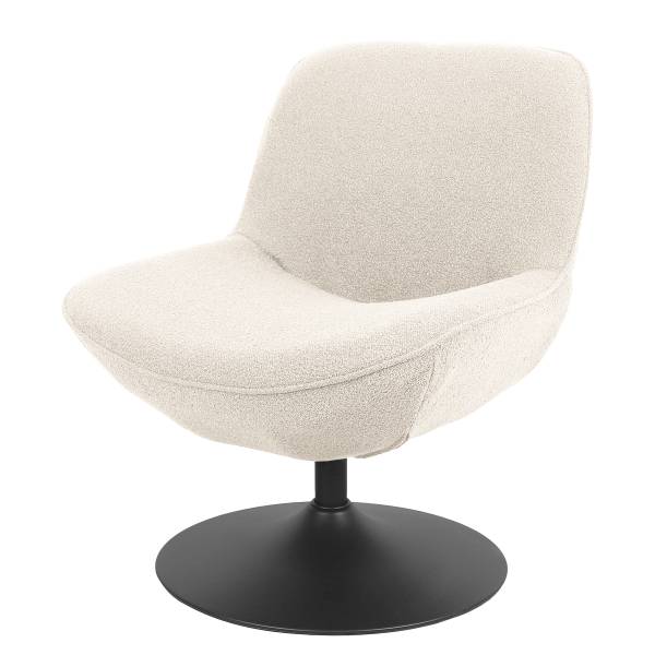 Drehsessel TIAARO Bouclé Stoff Xara: Creme