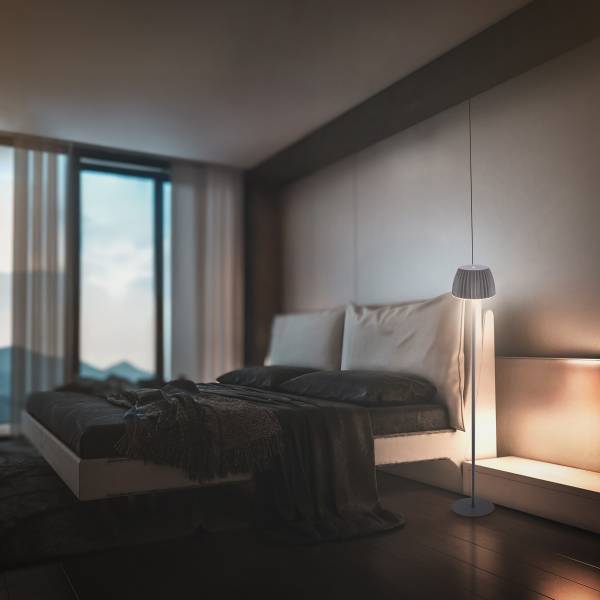 LED-Stehleuchte Riffle Aluminium - Grau