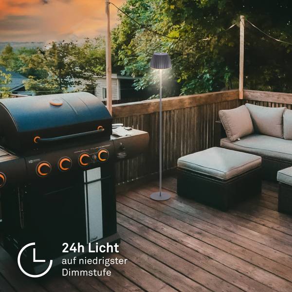 LED-Stehleuchte Riffle Aluminium - Grau