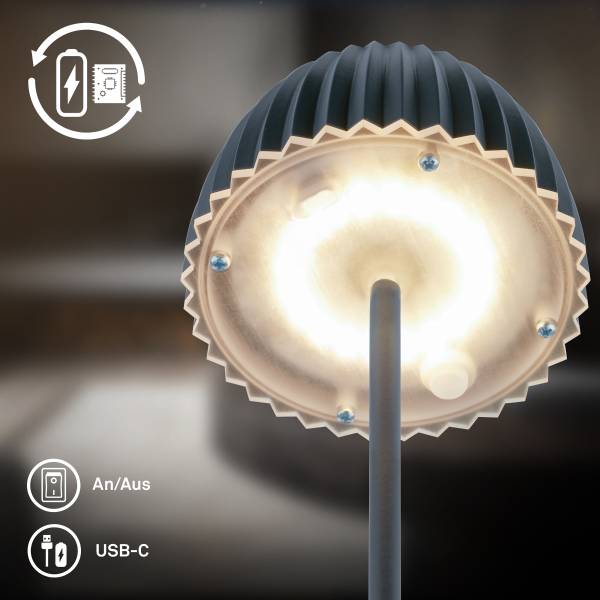 LED-Stehleuchte Riffle Aluminium - Grau