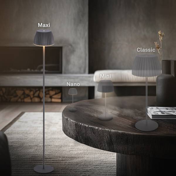 LED-Stehleuchte Riffle Aluminium - Grau