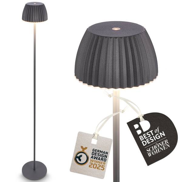 LED-Stehleuchte Riffle Aluminium - Grau