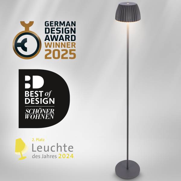 LED-Stehleuchte Riffle Aluminium - Grau