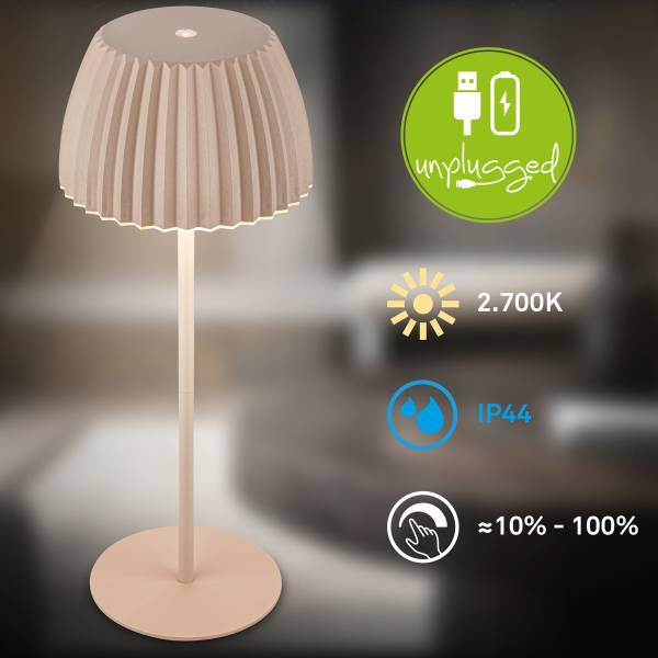 Lampada portatile Riffle B alluminio - Beige