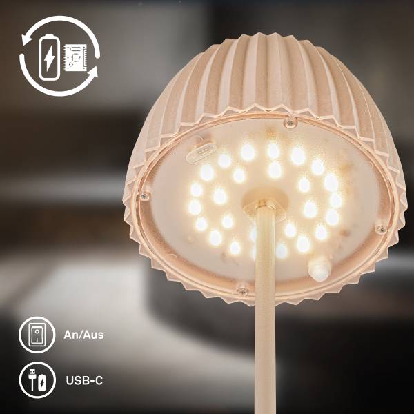 Lampada portatile Riffle B alluminio - Beige