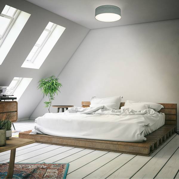 Deckenleuchte Paaho Aluminium / Strukturstoff - Grau