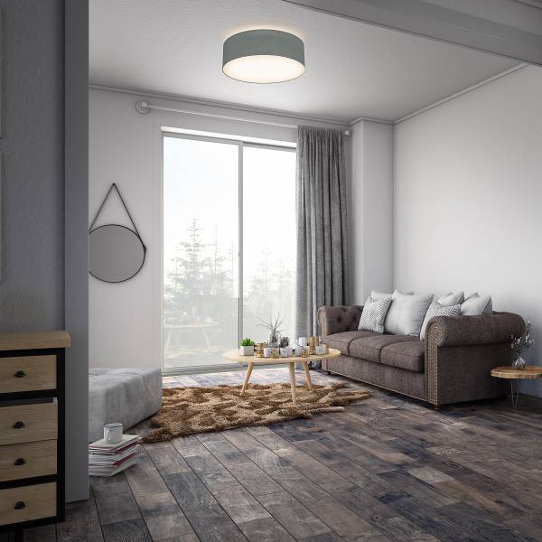 Deckenleuchte Paaho Aluminium / Strukturstoff - Grau