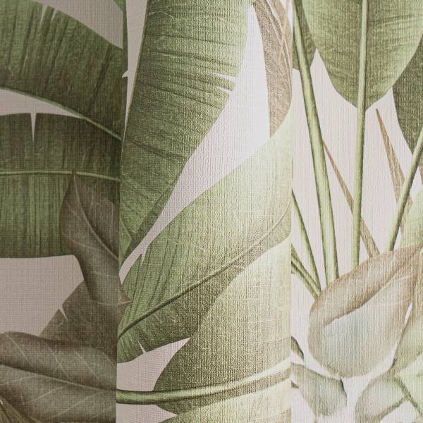 Fotomurale wow Giungla Tessuto non tessuto - Verde / Bianco - preincollata
