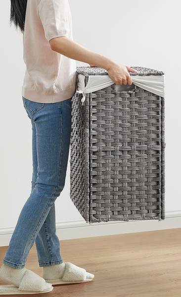 Wäschekorb Almuk Grau - Mischgewebe - Eisen - Polypropylen - 70 x 66 x 36 cm