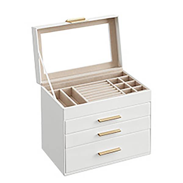 Schmuckkasten Ruika Weiß - Samt - 25 x 21 x 16 cm