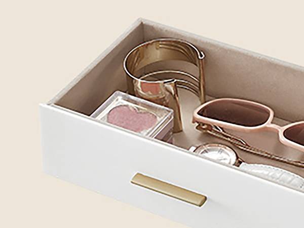 Schmuckkasten Ruika Weiß - Samt - 25 x 21 x 16 cm