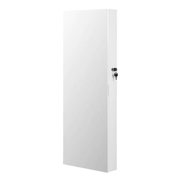 Sieradenkast Armoire wit - velours - spiegelglas - 108 x 10 x 38 cm