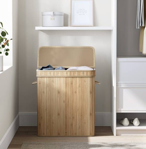 Wäschekorb Hased Gelb - Polyester - Eisen - 55 x 61 x 35 cm