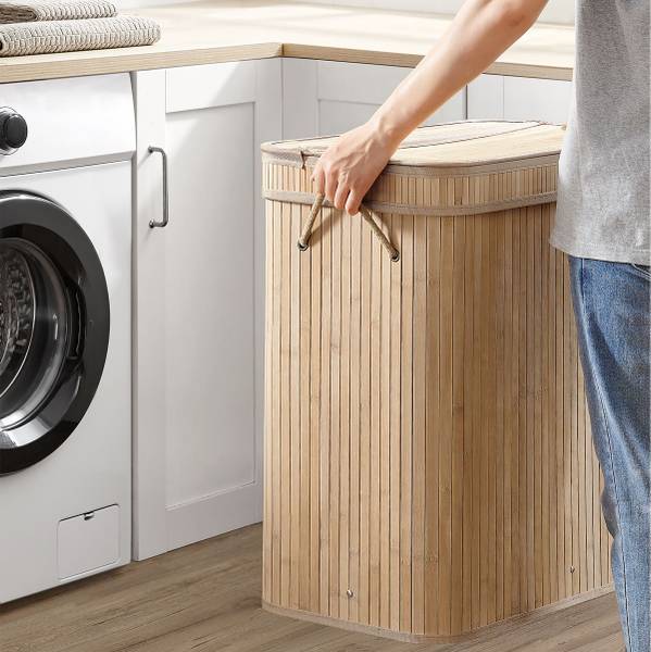 Wäschekorb Hased Gelb - Polyester - Eisen - 55 x 61 x 35 cm