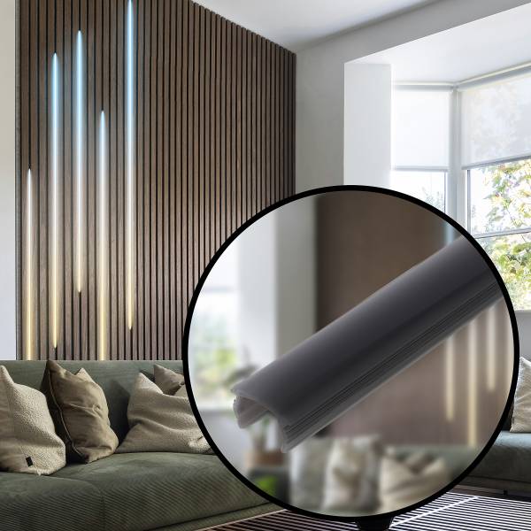 LED-profiel Pimp your Panel zwart - Hoogte: 1.1 cm