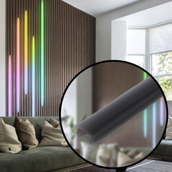 LED-profiel Pimp your Panel zwart - Hoogte: 1.1 cm