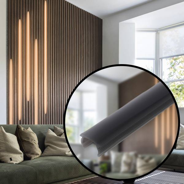 LED-profiel Pimp your Panel zwart - Hoogte: 1.1 cm