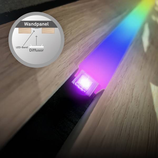 LED-profiel Pimp your Panel zwart - Hoogte: 1.1 cm