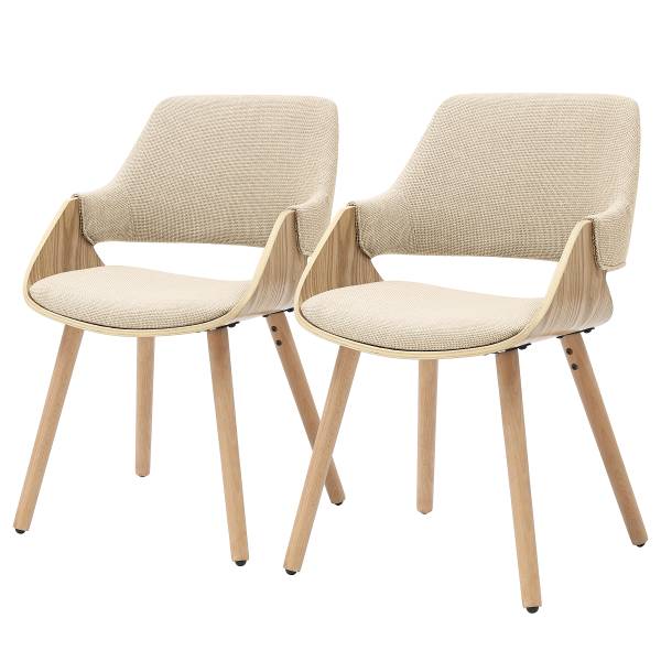 Armlehnenstuhl RIFFLES 2er-Set Beige