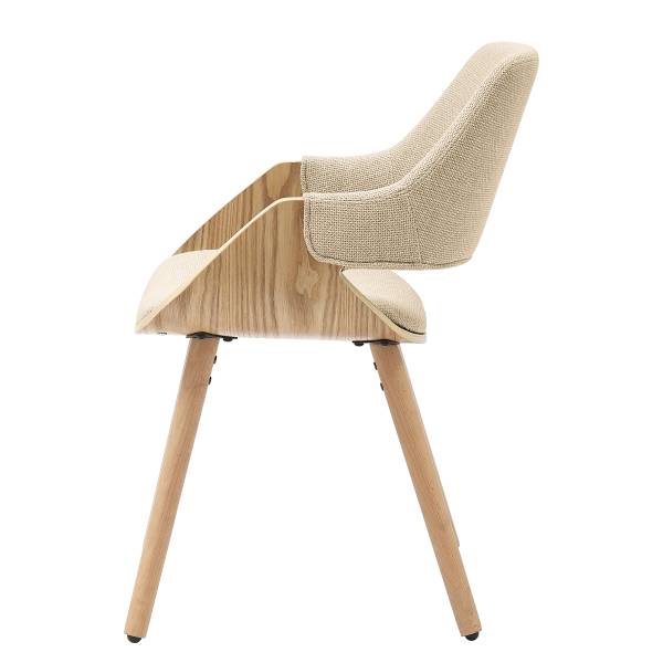 Armlehnenstuhl RIFFLES 2er-Set Beige