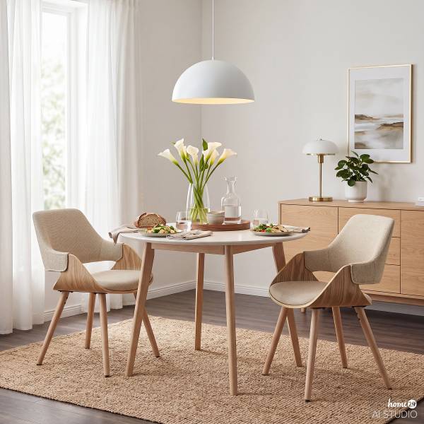 Armlehnenstuhl RIFFLES 2er-Set Beige