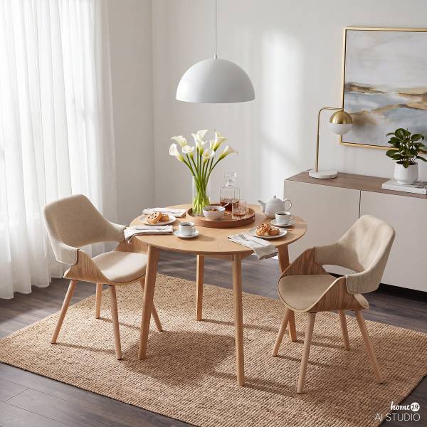 Armlehnenstuhl RIFFLES 2er-Set Beige