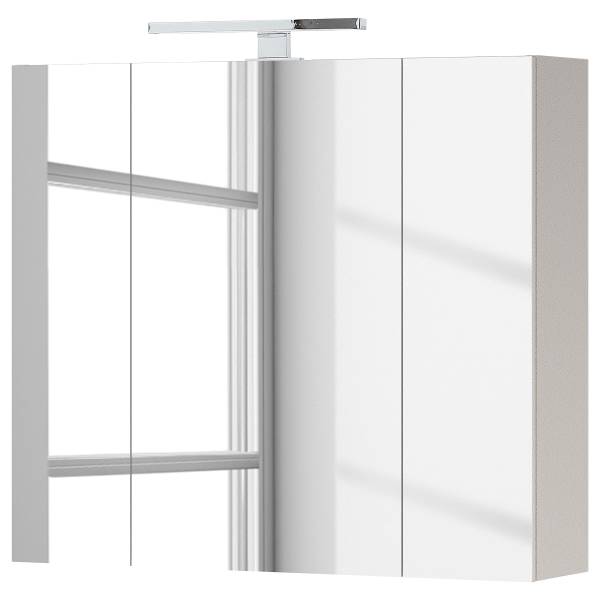 Badset Salinas 5-teilig Spiegelschrank B Inklusive Beleuchtung - Kaschmir