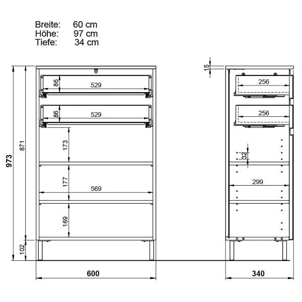 Badset Salinas 5-teilig Spiegelschrank B Inklusive Beleuchtung - Kaschmir
