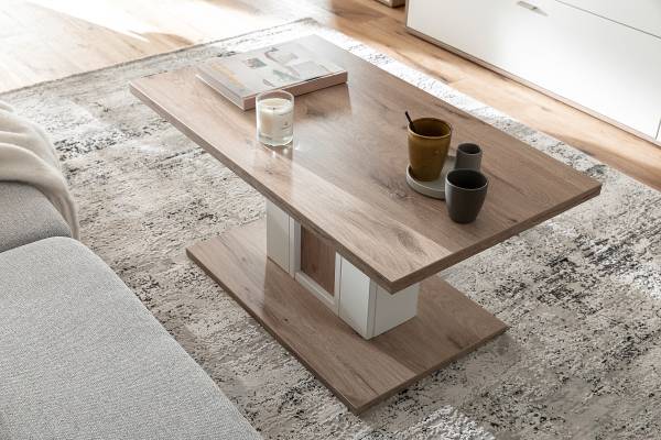 Table basse Ghortha Imitation chêne viking / Blanc