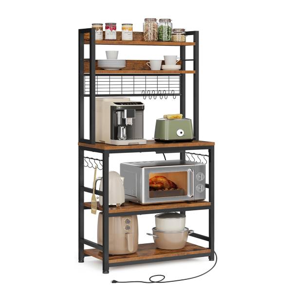 Scaffale da cucina Jamban 80 cm A Marrone vintage