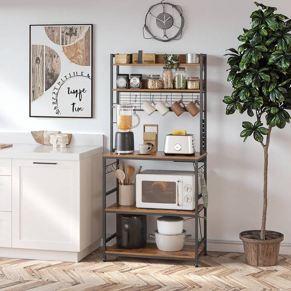 Scaffale da cucina Jamban 80 cm A Marrone vintage