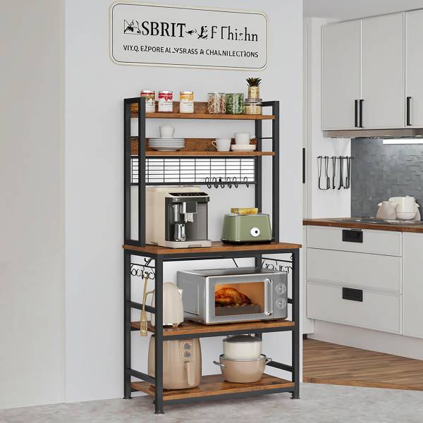 Scaffale da cucina Jamban 80 cm A Marrone vintage