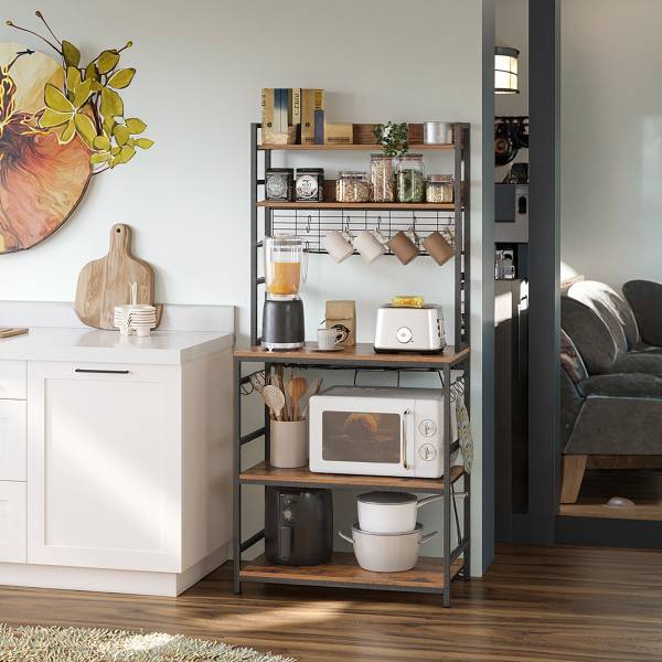 Scaffale da cucina Jamban 80 cm A Marrone vintage