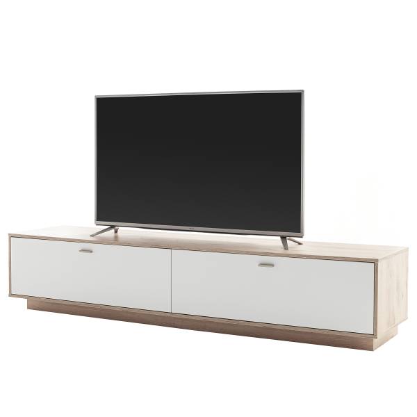 TV-Lowboard Ghortha Weiß / Eiche Viking Dekor