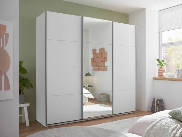 Armoire à portes coulissantes Cheptina Blanc
