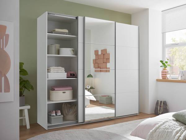 Armoire à portes coulissantes Cheptina Blanc