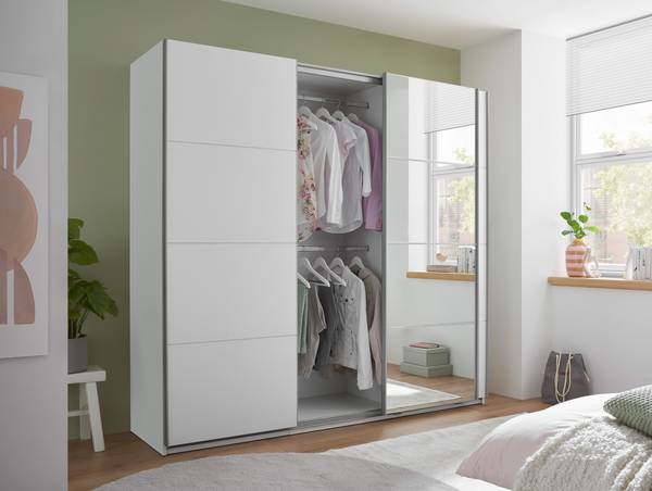 Armoire à portes coulissantes Cheptina Blanc